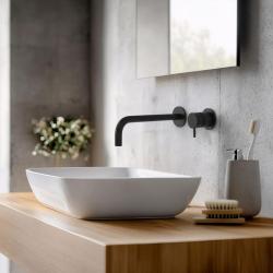 Waterevolution Flow beépíthető mosdócsaptelep matt fekete, 21 cm-es kifolyóval T116BPR-21