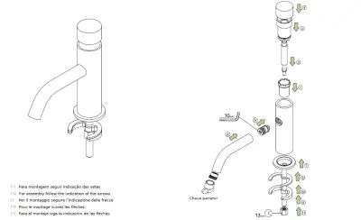 Waterevolution Flow zelfsluitende fonteinkraan mat wit T110TPBR