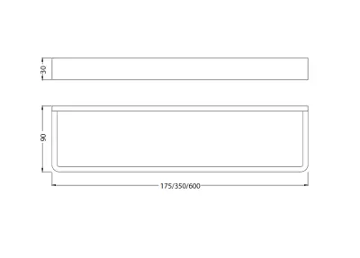 Waterevolution Deep handdoekhouder 60 cm mat wit A212BR