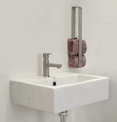 Waterevolution Deep verticaal handdoekenrek 40cm roestvrij staal A216IE