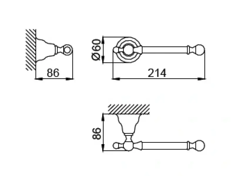 Huber Croisette Klasszikus WC-papír tartó Bronz 4034.01H.BA