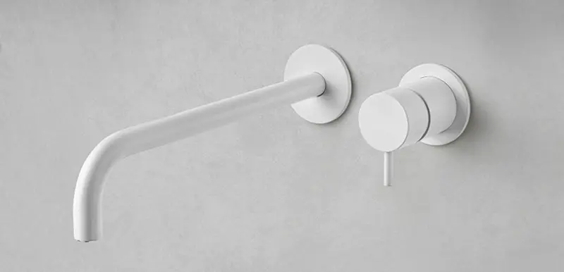 Waterevolution Flow beépíthető mosdócsaptelep matt fehér, 15 cm-es kifolyóval T116BBR-15