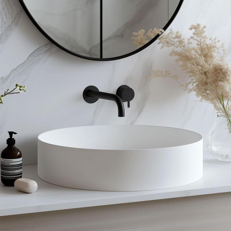 Waterevolution Flow beépíthető mosdócsaptelep matt fekete, 15 cm-es kifolyóval T116BPR-15