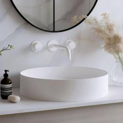 Waterevolution Flow 3-lyukas beépített mosdócsaptelep matt fehér kifolyóval 15 T1163FBR-15