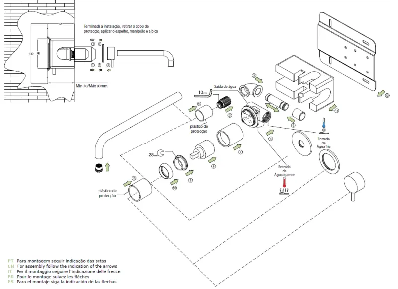Waterevolution Flow inbouw wastafelkraan met afdekplaat chroom met uitloop 21cm T1161B01-21

Waterevolution Flow beépíthető mosdócsaptelep fedőlappal króm, 21 cm-es kifolyóval T1161B01-21