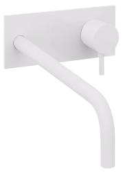 Waterevolution Flow beépíthető mosdócsaptelep fedőlappal, matt fehér, 21 cm-es kifolyóval T1161BBR-21
