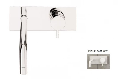Waterevolution Flow beépíthető mosdócsaptelep fedőlappal, matt fehér, 21 cm-es kifolyóval T1161BBR-21