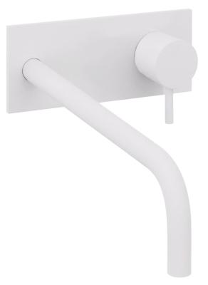 Waterevolution Flow beépíthető mosdócsaptelep fedőlappal, matt fehér, 21 cm-es kifolyóval T1161BBR-21