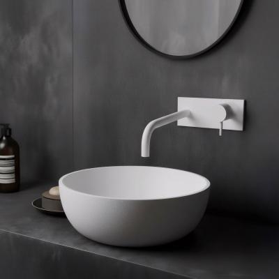 Waterevolution Flow beépíthető mosdócsaptelep fedőlappal, matt fehér, 21 cm-es kifolyóval T1161BBR-21
