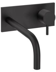 Waterevolution Flow beépíthető mosdócsaptelep fedőlappal, matt fekete, 15 cm-es kifolyóval T1161BPR-15