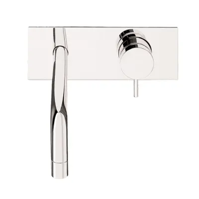Waterevolution Flow beépíthető mosdócsaptelep fedőlappal, matt fekete, 15 cm-es kifolyóval T1161BPR-15
