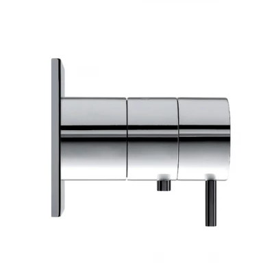 Waterevolution Flow beépíthető zuhanytermosztát, kerek rozetta, króm T142TB01