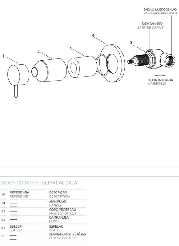 Waterevolution Flow inbouw 2-utas váltó kerek rozettával króm T1482S01