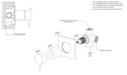 Waterevolution Flow beépített 2-utas váltó RVS kerek rozettával T1482SIE