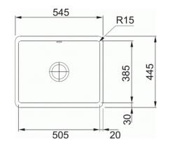 Franke mosogató Fraceram Kubus KBK110.50 Onyx beépíthető 1260335883