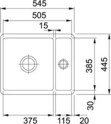 Franke mosogató Fraceram Kubus KBK160 Magnolia beépíthető 1260335884