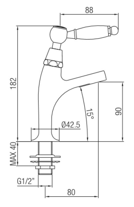 PB klasszikus csaptelep fehér fogantyúval hideg vízhez, kis modell króm 1208854162