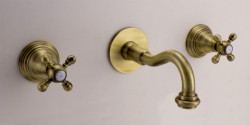 PB klasszikus beépített fali csaptelep csillag alakú gombokkal, 20 cm-es kifolyó, Bronz 1208855082