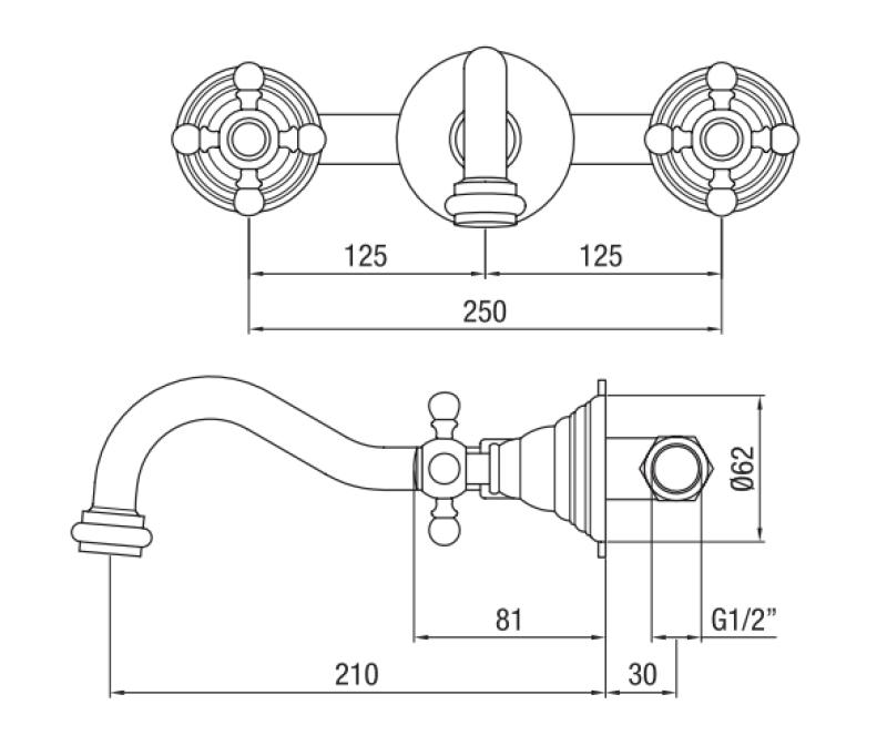 PB klassieke inbouw muurkraan met sterknoppen 20 cm uitloop RVS 1208855092

PB klasszikus beépített fali csaptelep csillag alakú fogantyúkkal, 20 cm kifolyó, rozsdamentes acél 1208855092