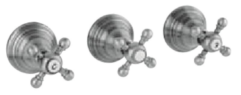 PB klasszikus 2 utas beépíthető zuhanyszett váltószeleppel és csillag alakú gombokkal, rozsdamentes acél, 1208855382