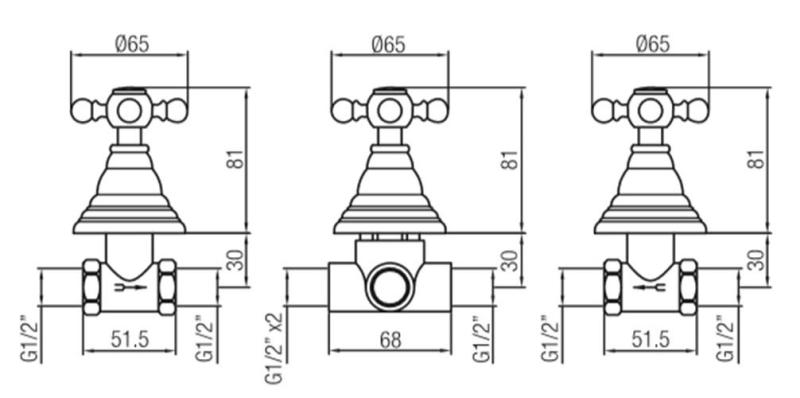 PB klasszikus 3 utas beépíthető zuhanyszett váltóval, csillag alakú gombokkal, Króm 1208855392