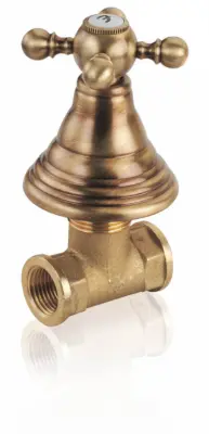 PB klasszikus csaptelep beépített elzárócsap csillagfogantyúval Bronz 1208855572