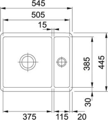 Franke mosogató Fraceram Kubus KBK160 Antracit matt beépíthető 1260380348