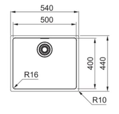Franke Maris MRX 110.50 rozsdamentes acél mosogató 50x40 alsó beépítés 1220527792