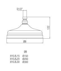 PB klasszikus fejzuhany 20 cm króm 1208898832