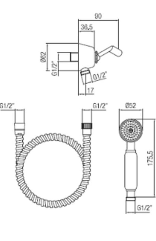 PB klasszikus kézi zuhanykészlet akasztóval króm 1208899052
