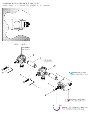 Waterevolution Flow inbouw douchethermostaat met 3 stopkranen matzwart 1208916232