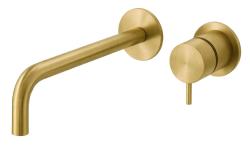 Waterevolution Flow beépíthető mosdócsaptelep, csiszolt sárgaréz, 21 cm-es kifolyóval T116BLE-21