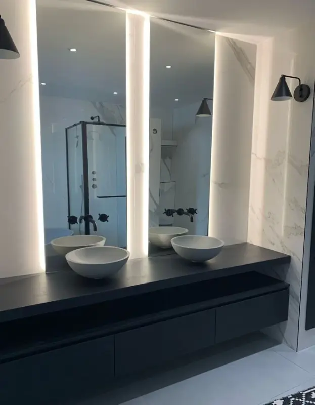 Waterevolution Cruz 3-lyukas beépített mosdócsaptelep, 15 cm-es kifolyó, matt fekete 1208916582