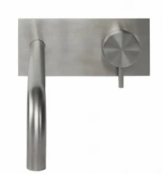 Waterevolution Flow beépíthető mosdókagyló csaptelep fedőlappal, teljesen rozsdamentes acélból, 25cm kifolyóval T1161BIE-25