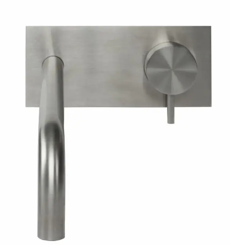 Waterevolution Flow beépíthető mosdócsap fedőlappal, teljes egészében rozsdamentes acélból, 25 cm-es kifolyóval T1161BIE-25