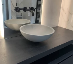 Solid-S Pure Felépíthető mosdó, kerek medence, matt világosszürke, B41xH14 cm, túlfolyó nélkül 1208919566