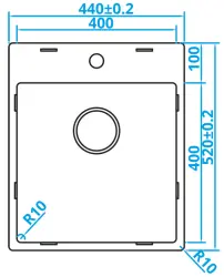 Caressi Basic Line rozsdamentes acél mosogató 40x40 síkbeépítésű csaptelephellyel CABLPP40KR10 1208920510
