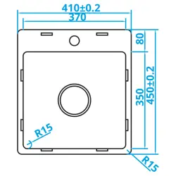 Caressi Basic Line rozsdamentes acél mosogató 41x45 síkbeépítés alsó beépítés felső beépítés csaptelep tartóval CABL37KR15 1208920570