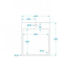 Caressi mosogatótálca CAPP40KR10 B44xL52xD18.5cm varrat nélküli dugó 1208920666