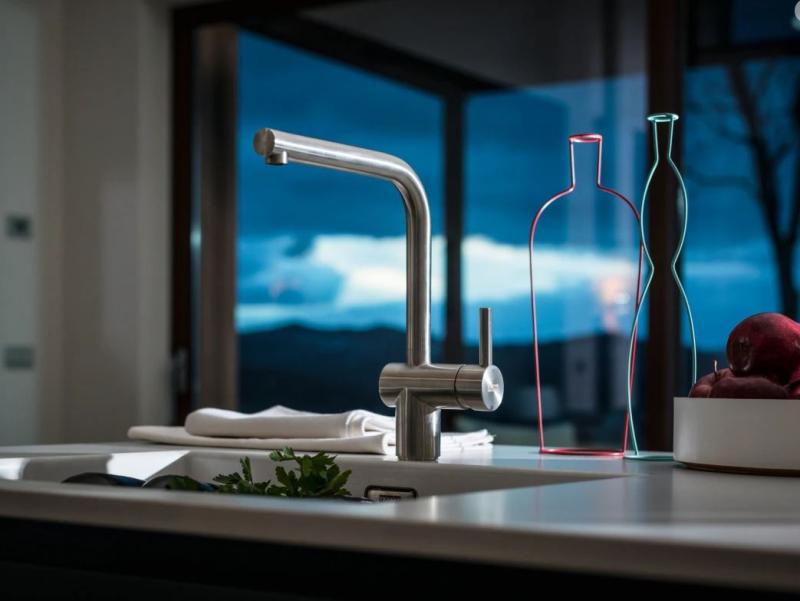 Franke masszív rozsdamentes acél konyhai csaptelep Atlas Neo forgatható kifolyó 115.0521.435