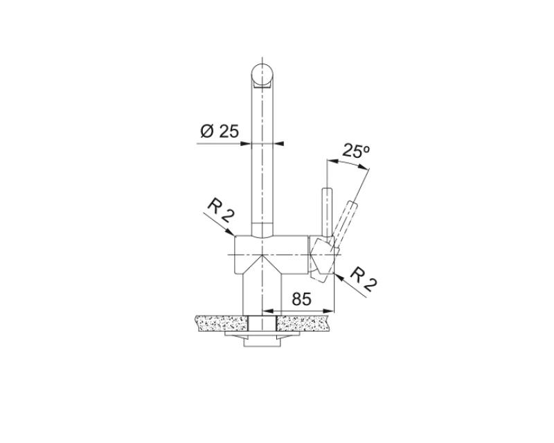 Franke Atlas Neo konyhai csaptelep forgatható kifolyóval, matt fekete, 115.0550.424
