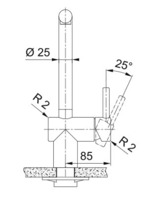 Franke rozsdamentes acél, csiszolt konyhai csaptelep, kihúzható Atlas Neo kifolyócső inox 115.0521.438