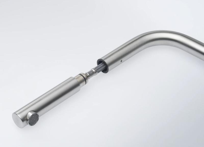 Franke rozsdamentes acél, csiszolt konyhai csaptelep, kihúzható Atlas Neo kifolyócső inox 115.0521.438