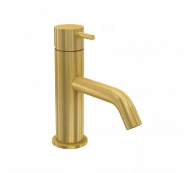 Waterevolution Flow alacsony mosdócsap, kattintós dugóval, csiszolt sárgaréz T110LE