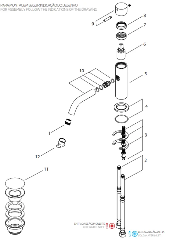 Waterevolution Flow mosdócsap PVD csiszolt réz T110CPE