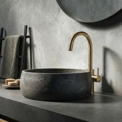 Waterevolution Flow high model brushed brass sink faucet T1121FULE