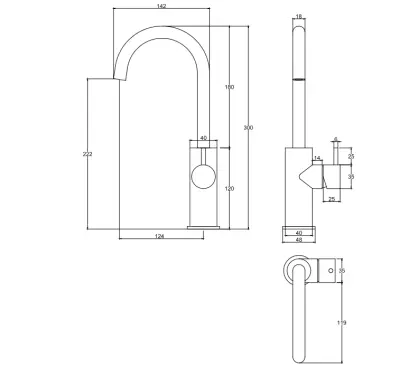 Waterevolution Flow magas modell PVD fegyverfém mosdócsaptelep T1121FUGME