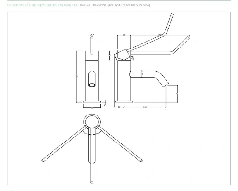 Waterevolution Flow wastafelkraan incl. click plug PVD gun metal T111GME
