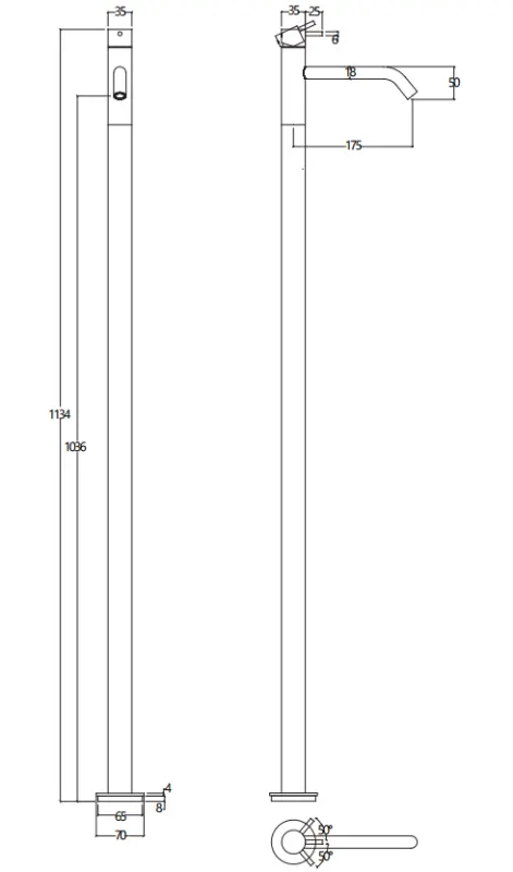Waterevolution Flow vrijstaande wastafelkraan RVS T113IE