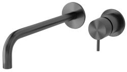 Waterevolution Flow ingebouwde wastafelkraan PVD Gun Metal met uitloop 25 cm T116BME-25